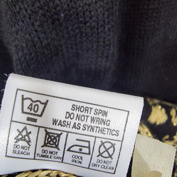 Vintage Selena Faye Sweater Size L Black and Metallic Gold Sweater 80s - Picture 8 of 8